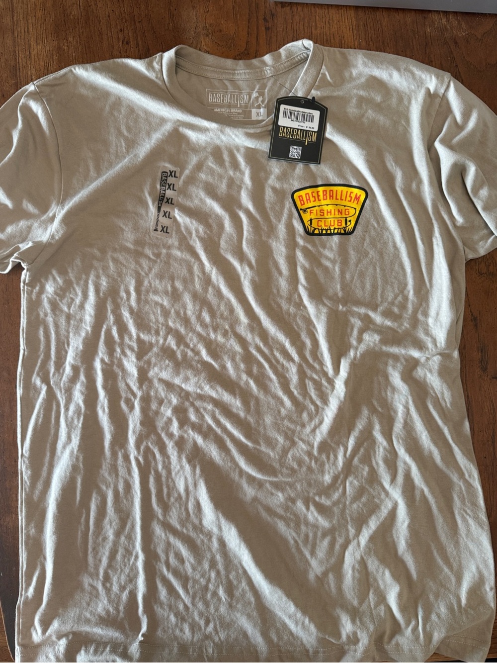 Baseballism Men's XL Fishing Club T-Shirt - Light Beige